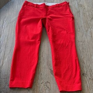 J Crew Minnie Stretch Trousers Red Pants 14 Women